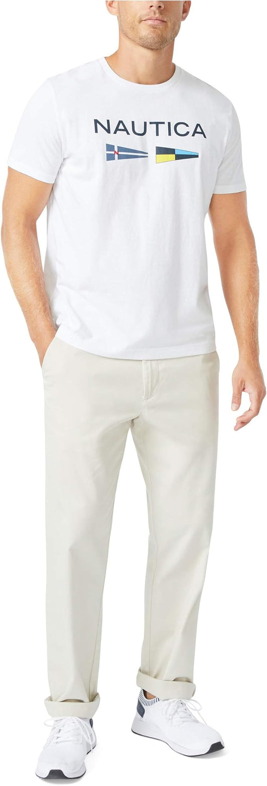Nautica Men’s Sustainable Crafted Cotton Graphic T-Shirt – White