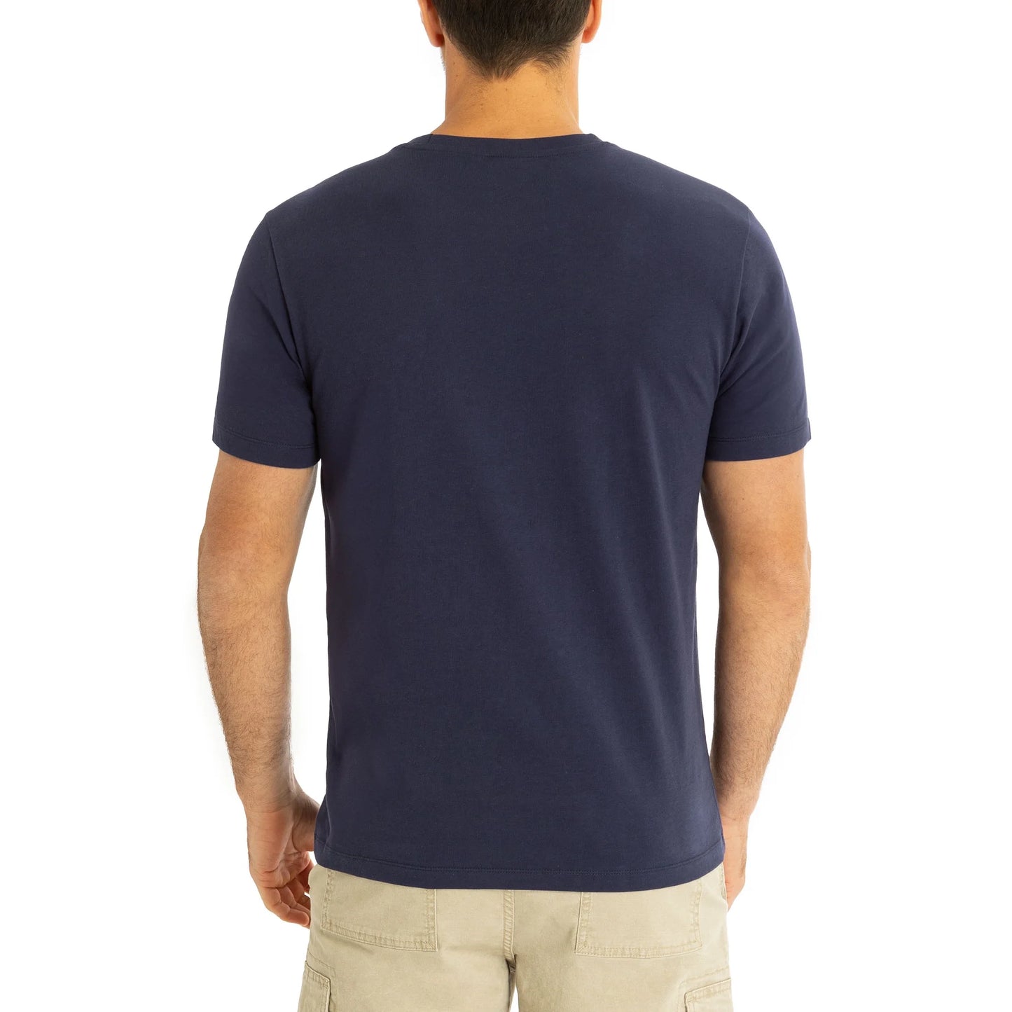 U.S. Polo Assn. Men’s Crew Neck Cotton T-Shirt – Navy with Red & White Stripe