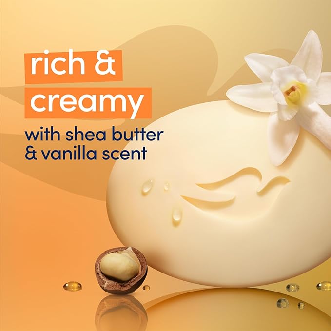 Dove Soap, Shea Butter & Vanilla, 2-Pack – Pampering Beauty Bar, 3 IN 1