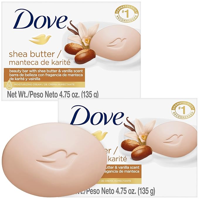 Dove Soap, Shea Butter & Vanilla, 2-Pack – Pampering Beauty Bar, 3 IN 1