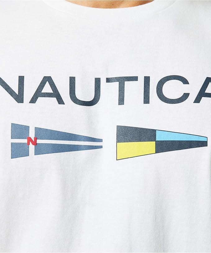 Nautica Men’s Sustainable Crafted Cotton Graphic T-Shirt – White