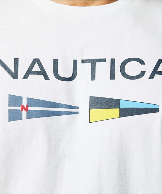Nautica Men’s Sustainable Crafted Cotton Graphic T-Shirt – White