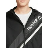 Reebok Men’s Retro Windbreaker Jacket – Black with White Stripes